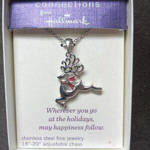 Connections from Hallmark Reindeer Necklace NWT